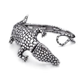 Nueva Pulsera De Titanio Con Diseño De Lagarto Para Hombre
