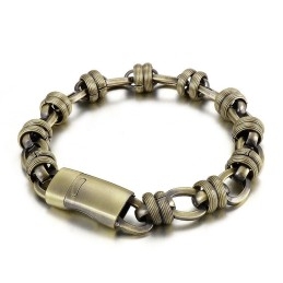 Pulsera Vintage De Bronce Ovalada De Titanio Para Hombre