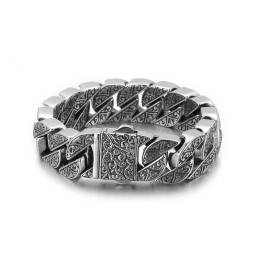 Pulsera De Titanio Con Patrón Fundido Para Hombre