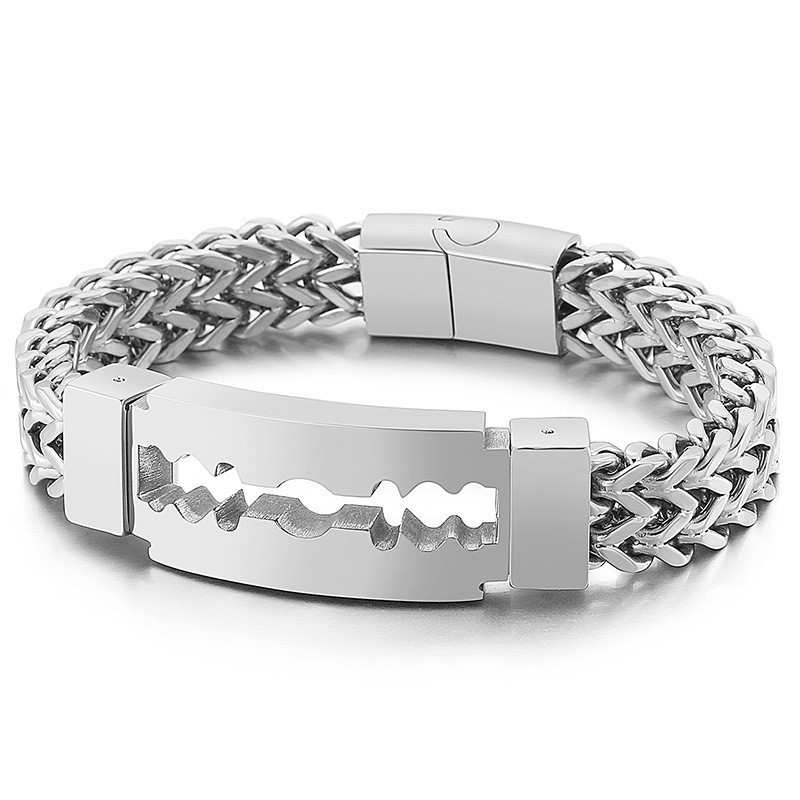 Pulsera De Titanio Con Revestimiento Al Vacío De Blade Curved Brand Para Hombre Pulsera De Titanio Con Revestimiento Al Vacío De Blade Curved Brand Para Hombre
