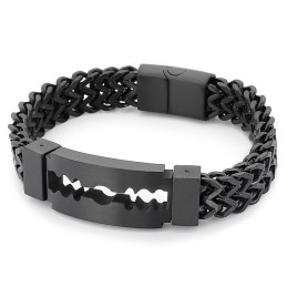 Pulsera De Titanio Con Revestimiento Al Vacío De Blade Curved Brand Para Hombre