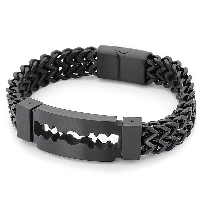 Pulsera De Titanio Con Revestimiento Al Vacío De Blade Curved Brand Para Hombre