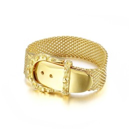 Pulsera De Moda Con Cinturón De Hueso De Serpiente Dorado