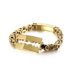 Cadena De Titanio Emperor Con Cuchilla Doblada, Marca Tide Jewelry