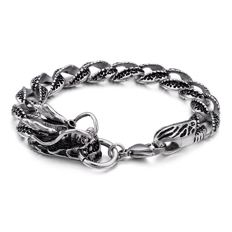 Pulsera Moderna De Titanio Con Grifo Para Hombre