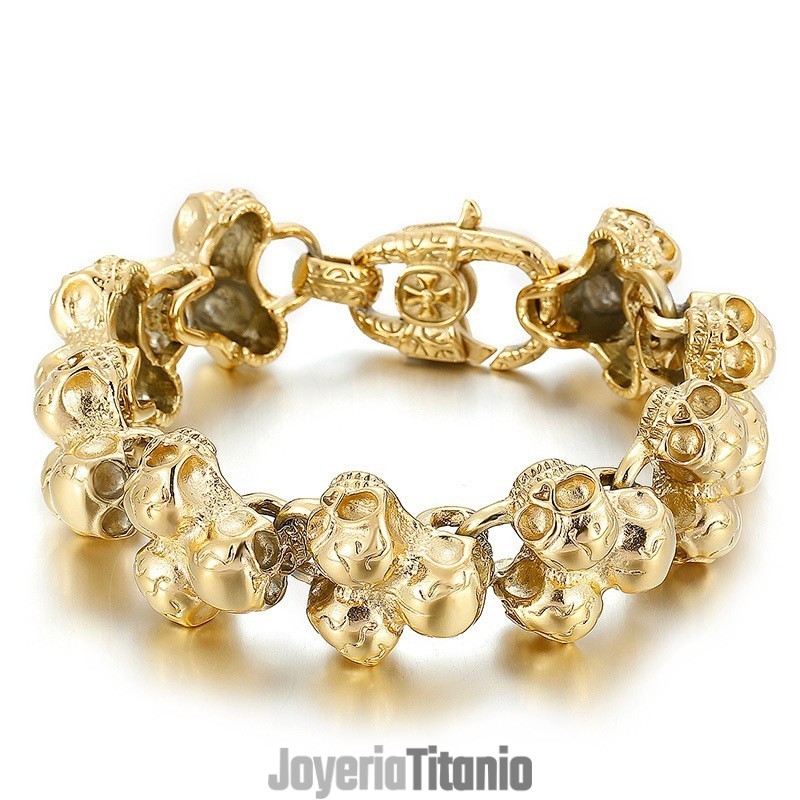 Pulsera De Calavera De Titanio Para Hombre Pulsera De Calavera De Titanio Para Hombre