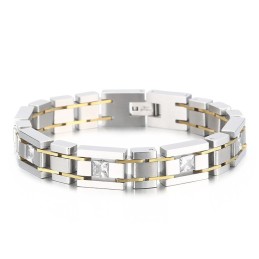Pulsera De Titanio Con Diamantes Para Hombre, Regalo De Cumpleaños De Moda