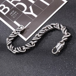 Pulsera De Titanio Con Diseño Giratorio Para Hombre
