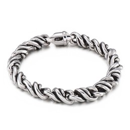 Pulsera De Titanio Con Diseño Giratorio Para Hombre