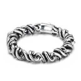 Pulsera De Titanio Pulido A Presión Para Hombre, Ideal Como Regalo.