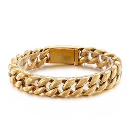 Pulsera De Titanio De 18 Quilates Con Baño Al Vacío Para Hombre