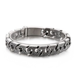 Pulsera De Titanio Vintage Con Diseño Geométrico Chic Para Hombre