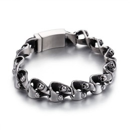 Pulsera De Titanio Con Calavera Elegante Y Moderna Para Hombre