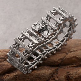 Pulsera De Titanio Con Cabeza De Dragón De Estilo Chic Para Hombre