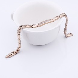 Pulsera De Titanio Con Piedras De Germanio Y Diamantes Para Pareja