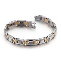Pulsera De Titanio Con Imán De Diamante Para Hombre Y Mujer
