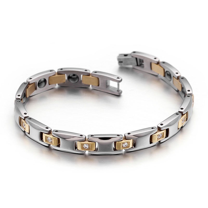 Pulsera De Titanio Con Imán De Diamante Para Hombre Y Mujer Pulsera De Titanio Con Imán De Diamante Para Hombre Y Mujer