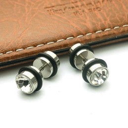 Pendientes De Titanio Con Diamantes Perforados