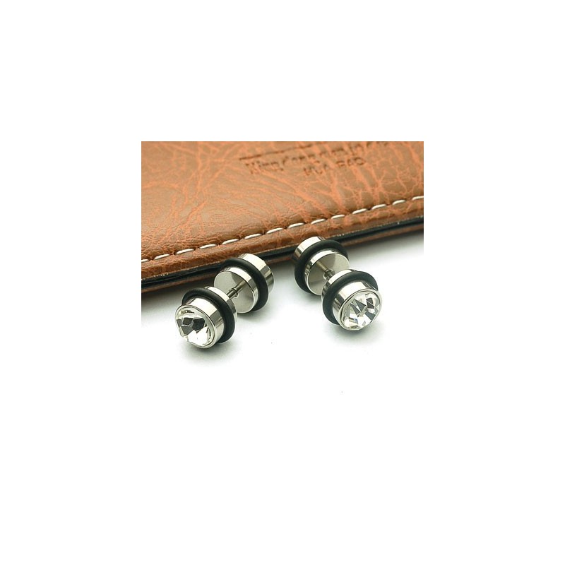 Pendientes De Titanio Con Diamantes Perforados Pendientes De Titanio Con Diamantes Perforados