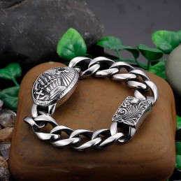 Pulsera De Titanio Curvada Con Cruz De Moda Y Circonitas Para Hombre