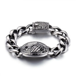 Pulsera De Titanio Curvada Con Cruz De Moda Y Circonitas Para Hombre