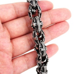 Pulsera De Titanio Con Cruz Para Hombre