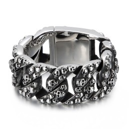 Pulsera De Titanio Con Calavera Elegante Y Exagerada Para Hombre