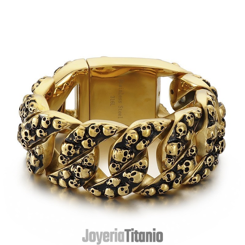 Pulsera De Titanio Con Calavera Elegante Y Exagerada Para Hombre Pulsera De Titanio Con Calavera Elegante Y Exagerada Para Hombre
