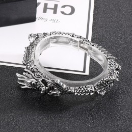 Pulsera De Titanio Con Diseño De Dragón Del Zodiaco Para Hombre, Elegante Y Moderna.