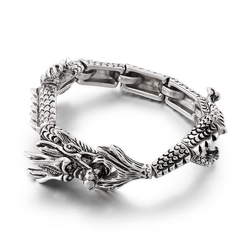 Pulsera De Titanio Con Diseño De Dragón Del Zodiaco Para Hombre, Elegante Y Moderna. Pulsera De Titanio Con Diseño De Dragón Del Zodiaco Para Hombre, Elegante Y Moderna.
