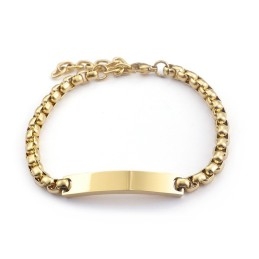 Pulsera De Titanio Para Pareja Con Diseño Cuadrado Curvo Y Estilo Chic