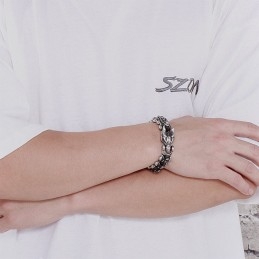 Pulsera De Titanio Con Quilla Exagerada Y Genial Para Hombre