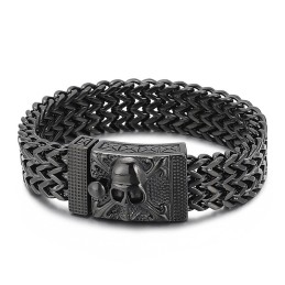 Pulsera De Titanio Con Calavera De Hip Hop Para Hombre