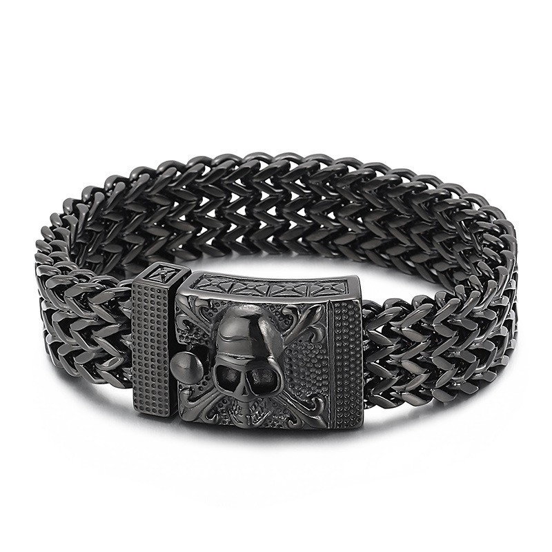 Pulsera De Titanio Con Calavera De Hip Hop Para Hombre Pulsera De Titanio Con Calavera De Hip Hop Para Hombre