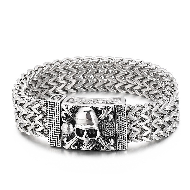Pulsera De Titanio Con Calavera De Hip Hop Para Hombre Pulsera De Titanio Con Calavera De Hip Hop Para Hombre