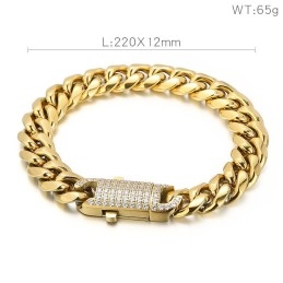 Pulsera De Titanio Con Tachuelas Estilo Hip Hop Para Hombre