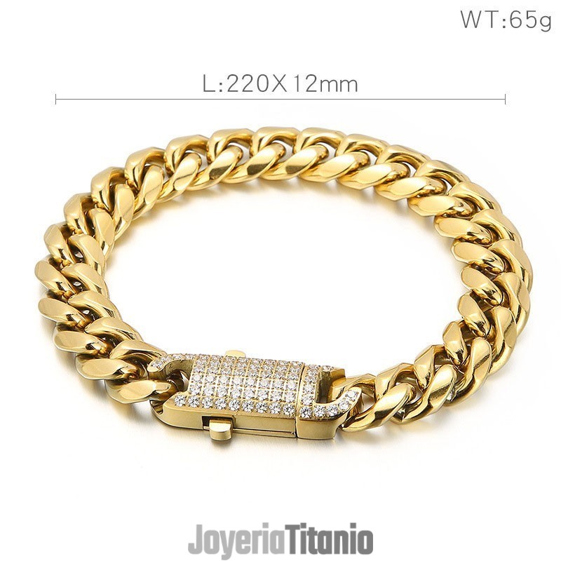 Pulsera De Titanio Con Tachuelas Estilo Hip Hop Para Hombre