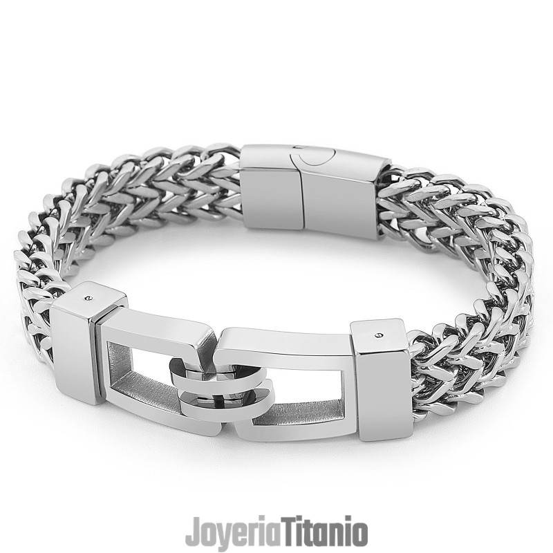 Pulsera De Titanio Estilo Rock And Roll Y Hip Hop De 21,5 Cm Para Hombre Pulsera De Titanio Estilo Rock And Roll Y Hip Hop De 21,5 Cm Para Hombre