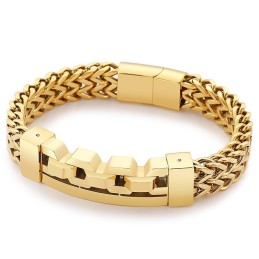 Pulsera De Titanio Hueca Cuadrada De Moda Para Hombre