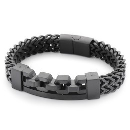 Pulsera De Titanio Hueca Cuadrada De Moda Para Hombre