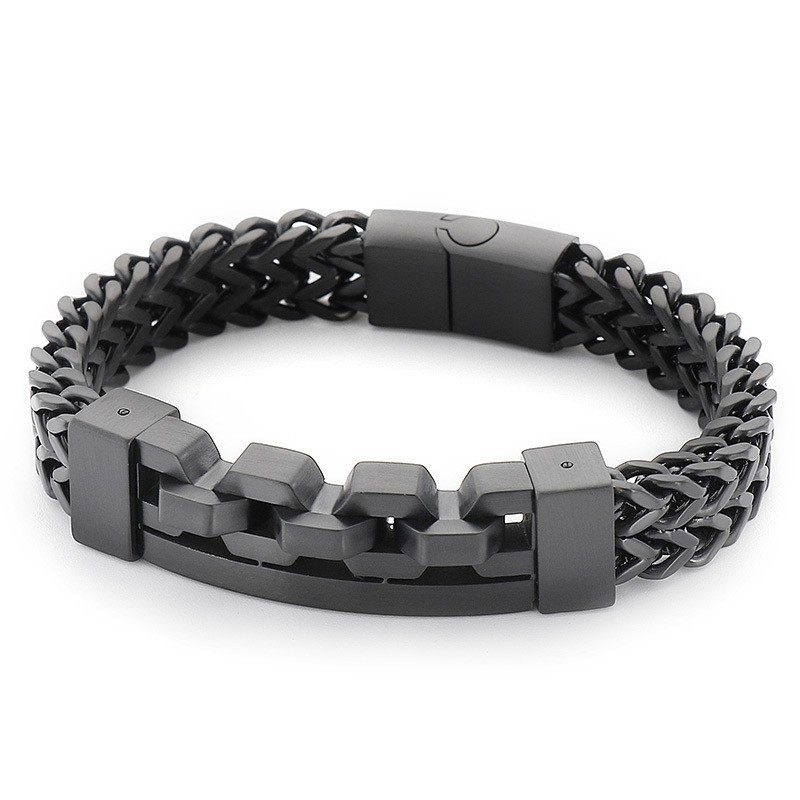 Pulsera De Titanio Hueca Cuadrada De Moda Para Hombre Pulsera De Titanio Hueca Cuadrada De Moda Para Hombre