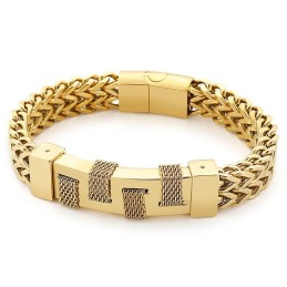 Pulsera De Titanio Tejida De Marca Fashion Street Curved Para Hombre