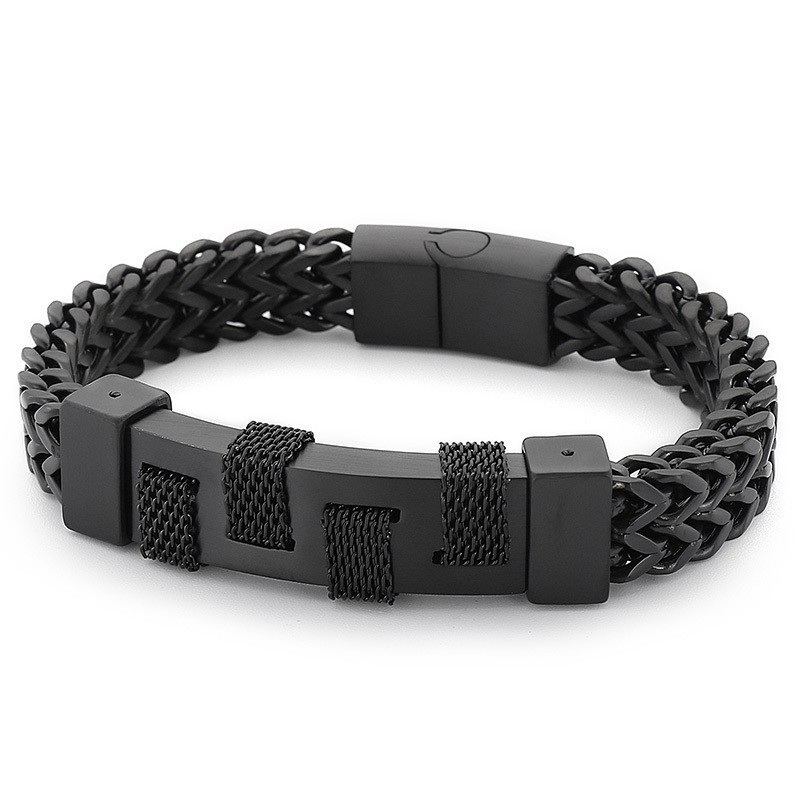 Pulsera De Titanio Tejida Con Diseño De Fotografía Callejera De Moda Para Hombre. Pulsera De Titanio Tejida Con Diseño De Fotografía Callejera De Moda Para Hombre.