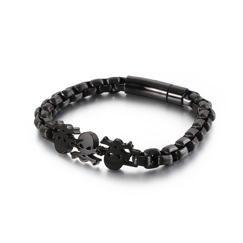 Pulsera De Titanio Con Calavera De Hip Hop De Estilo Callejero Para Hombre Pulsera De Titanio Con Calavera De Hip Hop De Estilo Callejero Para Hombre