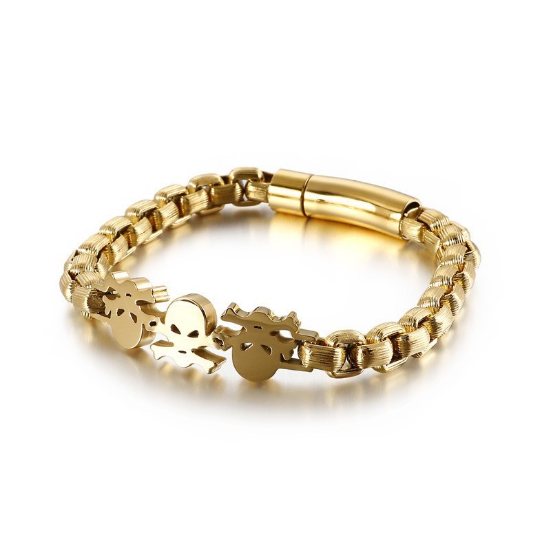 Pulsera De Titanio Con Calavera De Hip Hop De Estilo Callejero Para Hombre Pulsera De Titanio Con Calavera De Hip Hop De Estilo Callejero Para Hombre