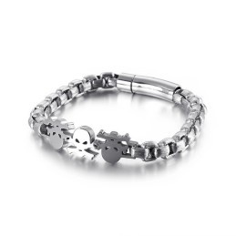 Pulseras De Titanio Con Calaveras De Hip Hop De Estilo Callejero Para Hombre
