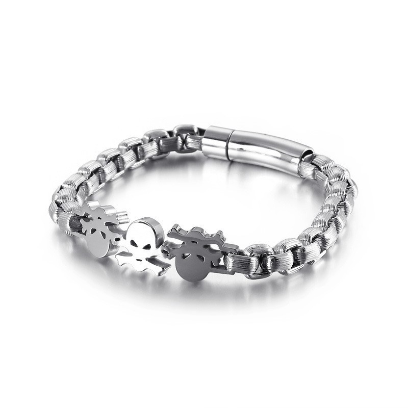 Pulseras De Titanio Con Calaveras De Hip Hop De Estilo Callejero Para Hombre