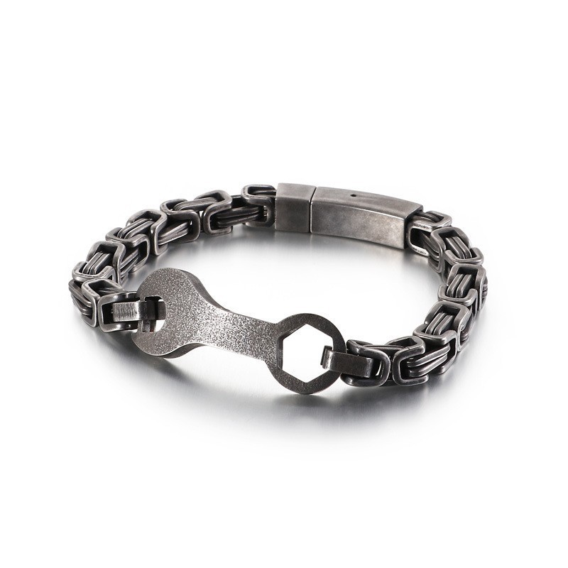 Pulsera De Titanio Con Cadena De Llave De Moda Para Hombre