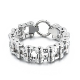 Pulsera De Bicicleta De Titanio Con Cruz Hueca De Rock Hip-Hop Para Hombre