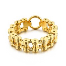Pulsera De Bicicleta De Titanio Con Cruz Hueca De Rock Hip-Hop Para Hombre